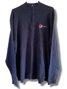 VTG 90s Pepsi Employee 1/4 Zip Sweater Size XL